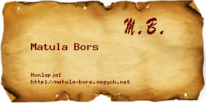 Matula Bors névjegykártya