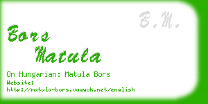 bors matula business card